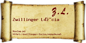 Zwillinger Lúcia névjegykártya